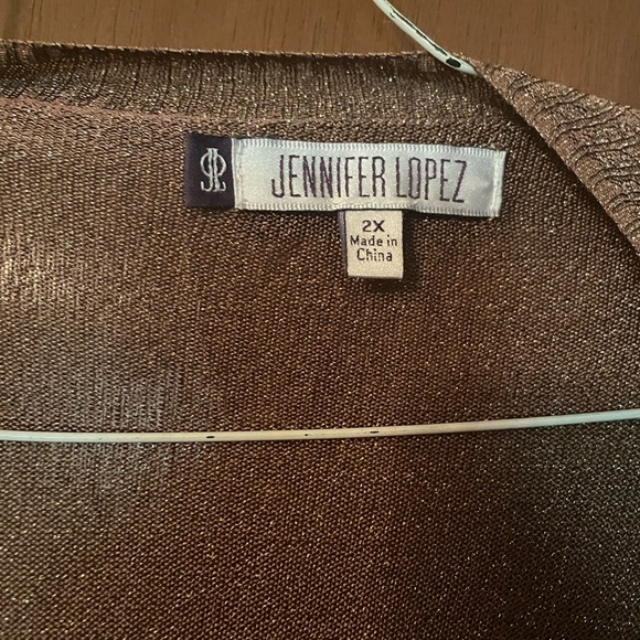 Jennifer Lopez Brown Shrug with Waterfall Hem and Gold accents - Picture 2 of 3